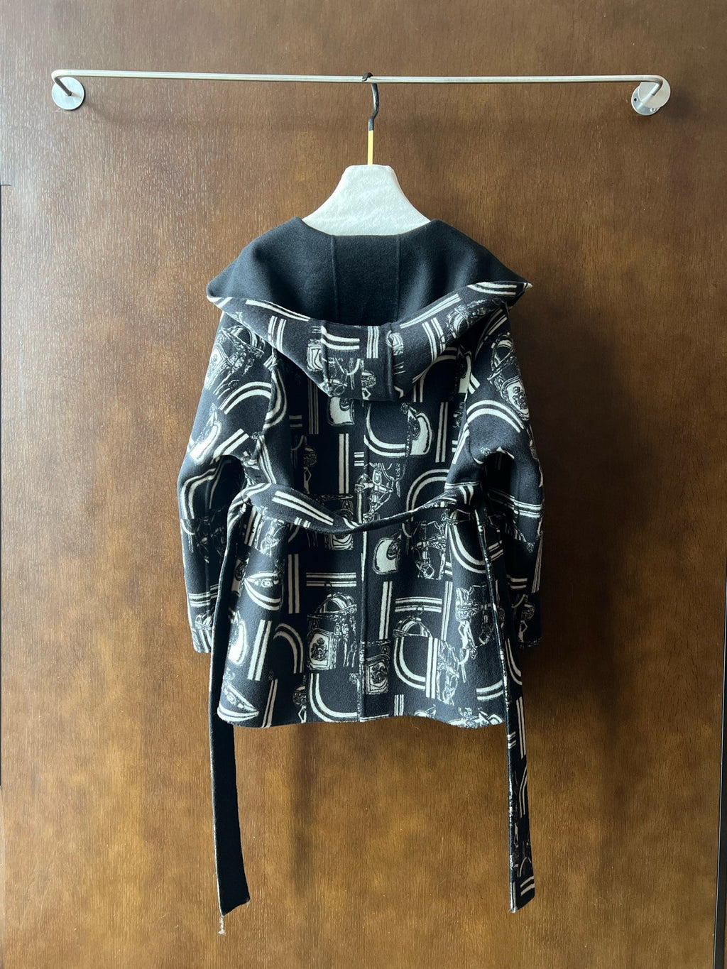 HERMES 25S REVERSIBLE LONG HOODED COAT 047