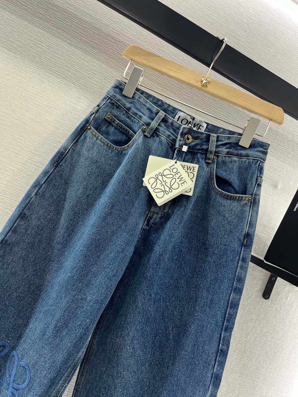LOEW 25S STRAIGHT LEG JEANS DENIM EMBROIDERED LOGO 263361