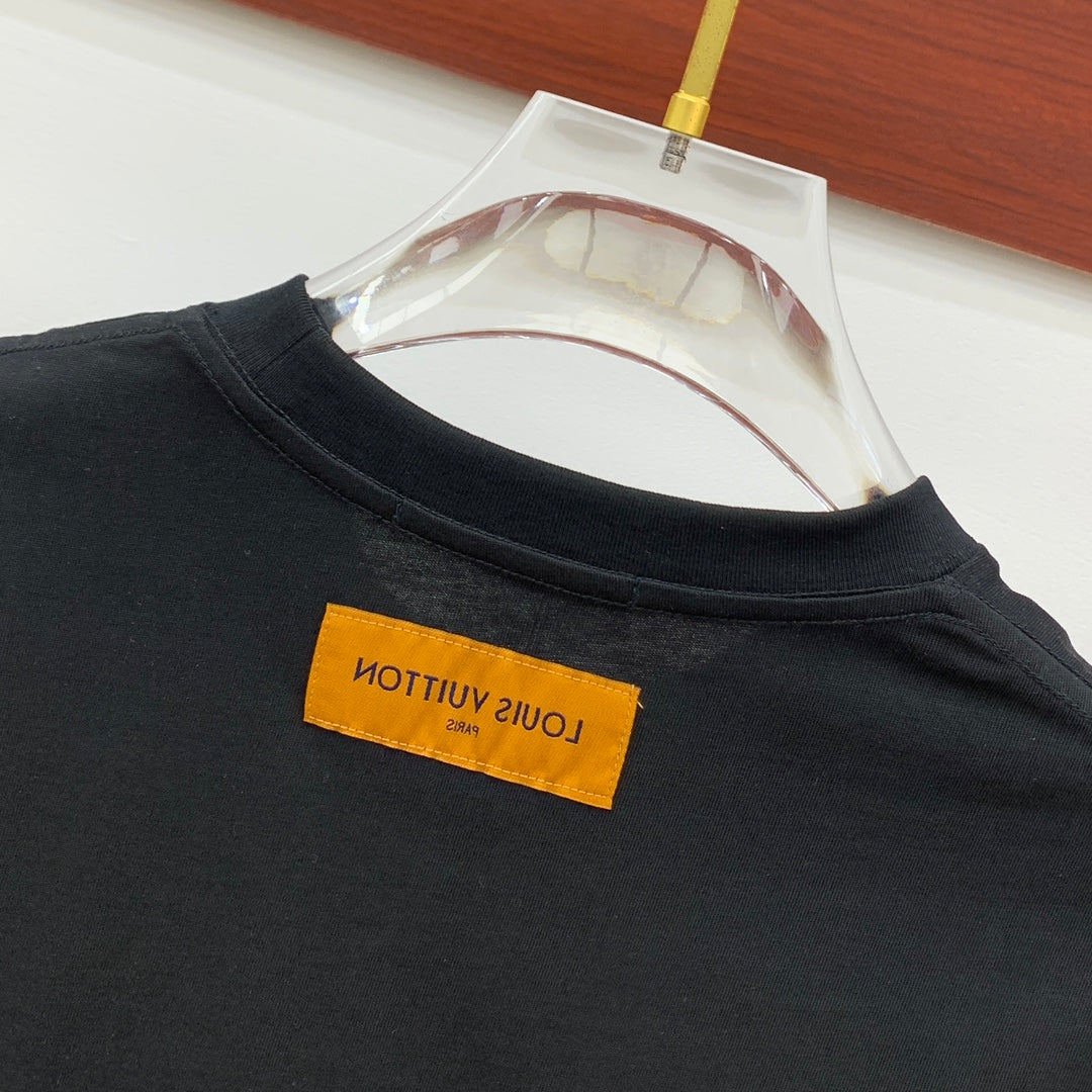 LOUIS VUITTON LV T-SHIRT IN BLACK PURE COTTON 238887