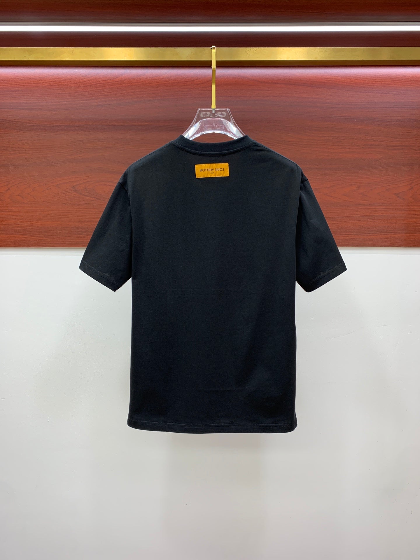 LOUIS VUITTON LV T-SHIRT IN BLACK PURE COTTON EMBROIDERED LOGO 238889
