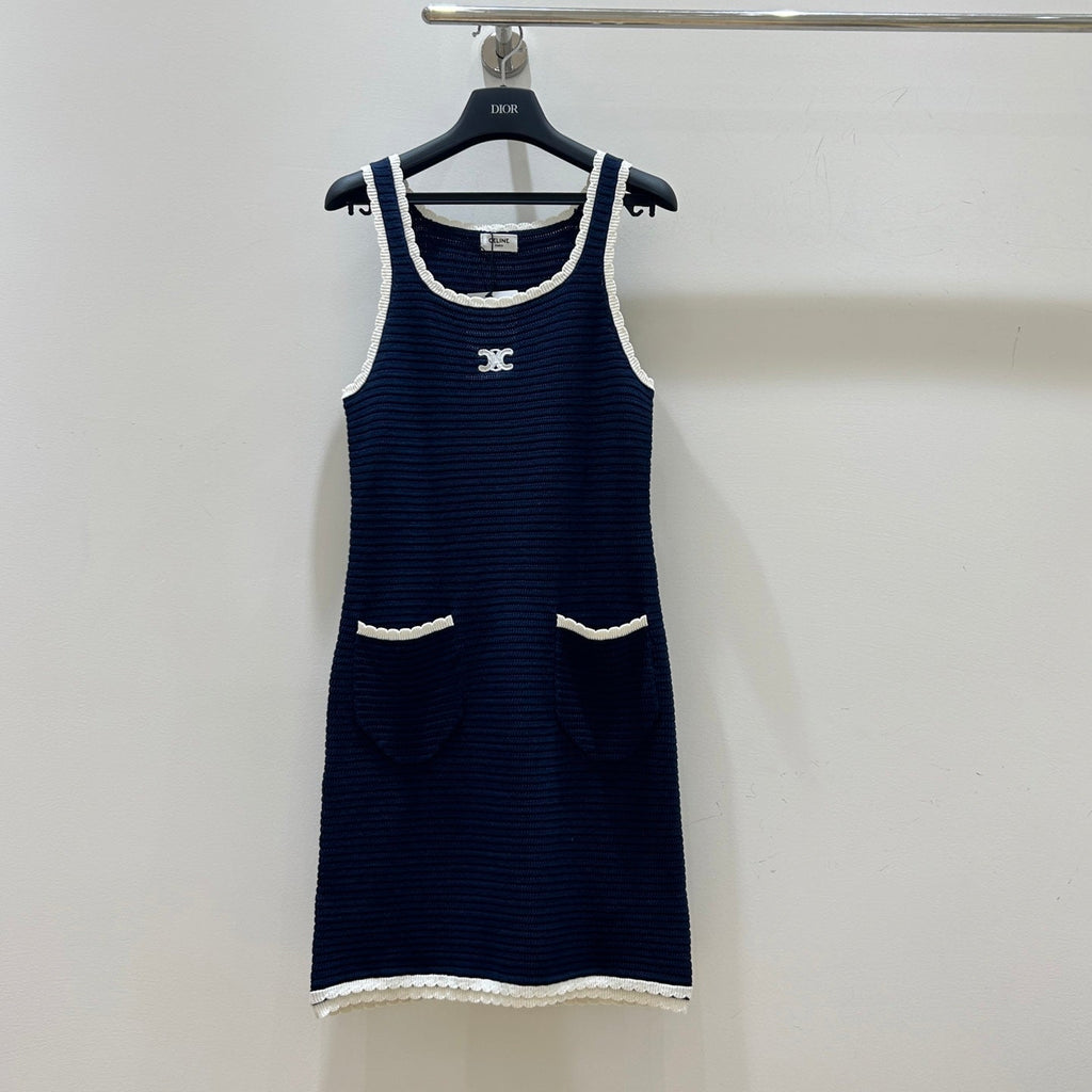 CELINE 25S LACE SPAGHETTI STRAP DRESS 0054