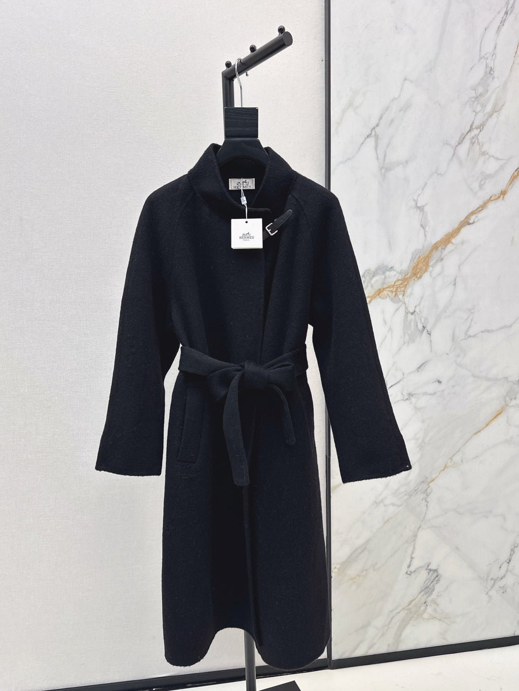 HERMES 25S LONG STAND-COLLAR COAT 449